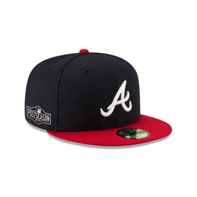 Sapca New Era Atlanta Braves MLB Postseason Side Patch 59FIFTY Fitted - Albastri